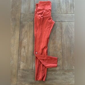 Lululemon Red Fast and Free Leggings with Pockets size 6